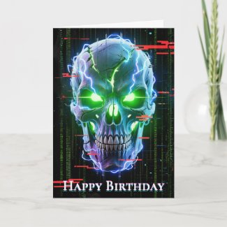 Glitching Skull of Neon Fury