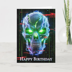 Glitching Skull of Neon Fury Card