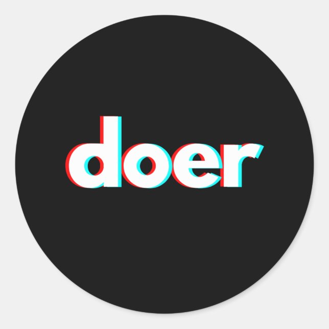 Glitchy Doer Classic Round Sticker (Front)