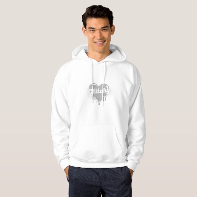 Glitchy Drip Heart Aesthetic Hoodie (Front Full)