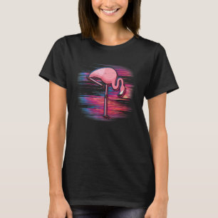 Glitchy Noise Flamingo Vaporwave T-Shirt