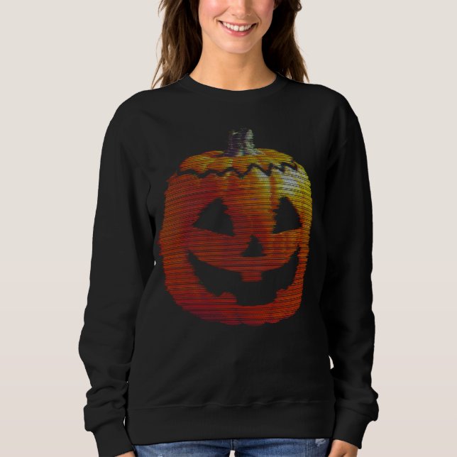 Glitchy TV Pumpkin Sweatshirt (Front)