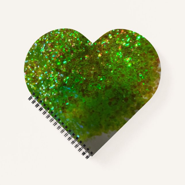 Glite glam green glitter notebook or Journal! (Front)