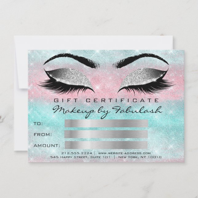 Glitte Lashes Grey Makeup Artist Certificate Gift (Front)