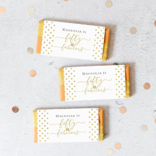 Glitter 50th Birthday Favour Candy Bar Wrapper