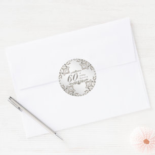 Glitter 60th Diamond Wedding Anniversary Sticker