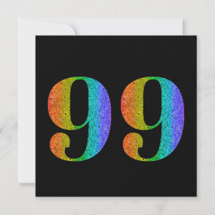Glitter 99th Birthday Custom Simulated Glitter  Holiday Card
