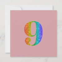 Glitter 9th Birthday Custom Simulated Glitter