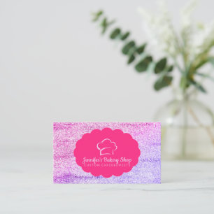 Glitter Abstract Bakery Pastry Chef Business Card