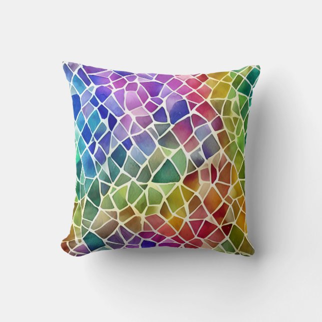 Glitter Abstract Geometric Octagon Cushion (Front)