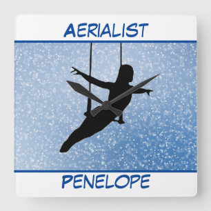 Glitter Aerialist Square Wall Clock