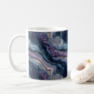 Glitter Agate Purple Blue Coffee Mug