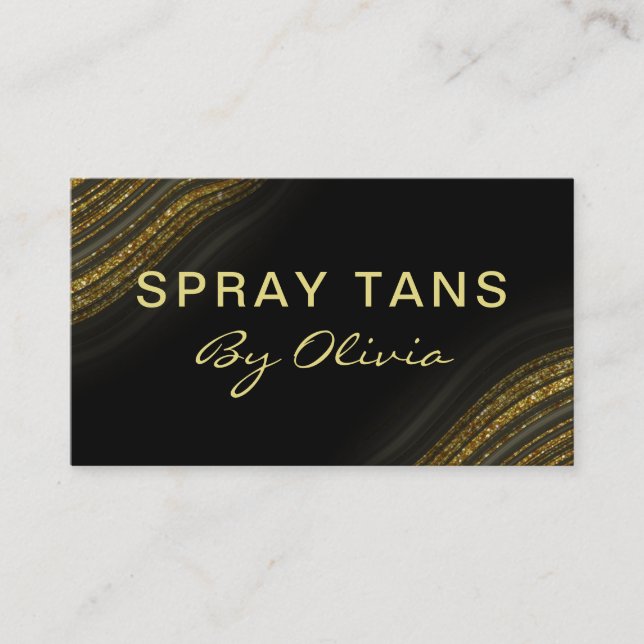Glitter Agate Spray Tanning Service Business Card (Front)