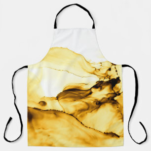 Glitter Alcohol Ink Art. Japanese Ink Style. Beig Apron