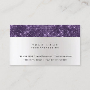 Glitter Amethyst Purple Gray Silver Urban Shimmer Business Card