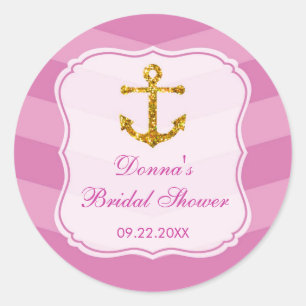 Glitter Anchor Nautical Favour Sticker