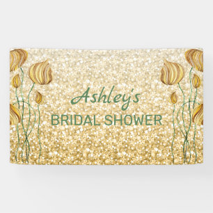 Glitter And Abstract Flowers Banner