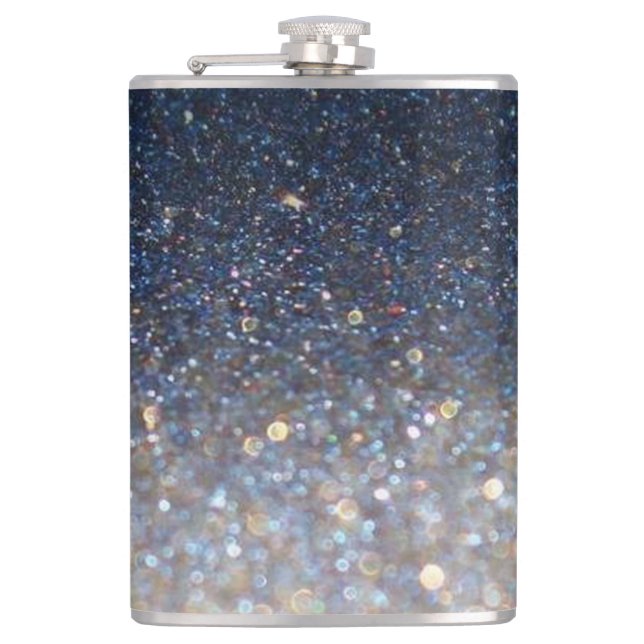 Glitter and Bokeh Hip Flask (Front)