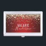 Glitter and Brushed Metal Monogram Business Card C Business Card Holder<br><div class="desc">Girly glitter and brushed metal fun script typography.</div>