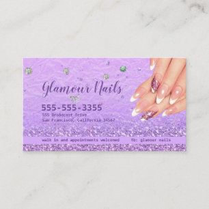Glitter and Diamonds Business Card for Nails
