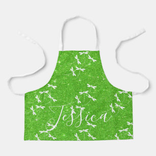 Glitter and dragonflies personalised  apron