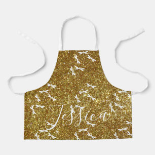 Glitter and dragonflies personalised  apron