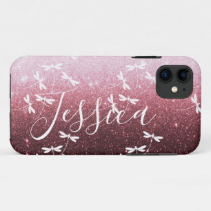 Glitter and dragonflies personalised  Case-Mate iP iPhone 11 Case