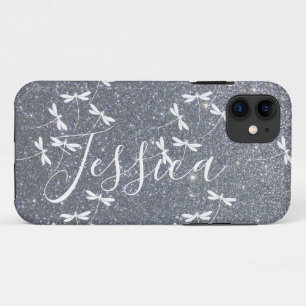 Glitter and dragonflies personalised  Case-Mate iP iPhone 11 Case