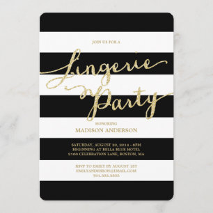 Glitter and Glam Lingerie Party Invitation