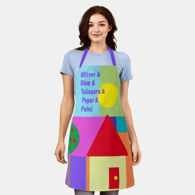 Glitter and Glue etc. Funny Crafting Apron (Worn)