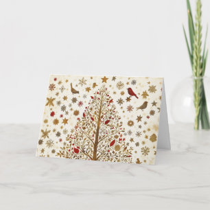 Glitter and Gold Foil Christmas Tree Art Card