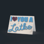 Glitter and Latkes Hanukkah Holiday Card<br><div class="desc">Digital scrapbooking hanukkah fun greeting card.   Play with words,  glitter hearts and starts to say you love them.</div>