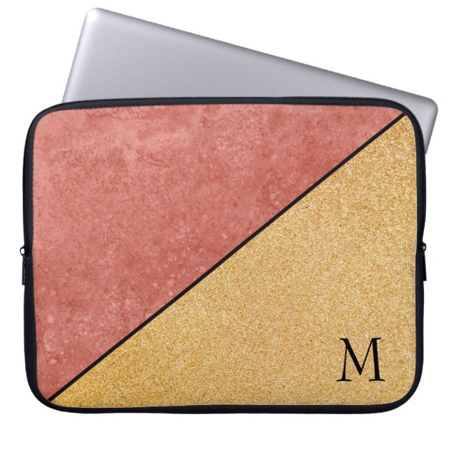 Glitter And Marble Laptop Sleeve (Front)