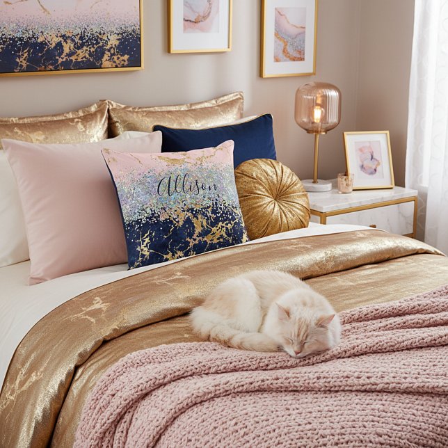 Glitter and marble personalised cushion (Creator Uploaded)