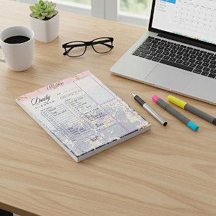 Glitter and marble personalised daily planner notepad
