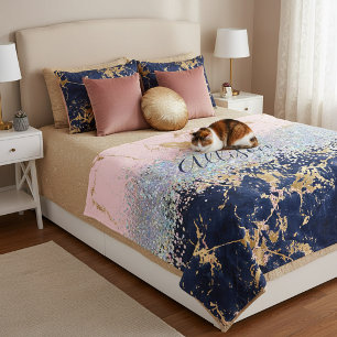 Glitter and marble personalised fleece blanket