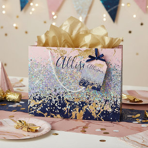 Glitter and marble personalised  large gift bag