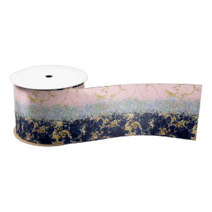 Glitter and marble satin ribbon