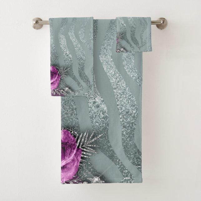 Glitter and Roses Bath Towel Set (Insitu)
