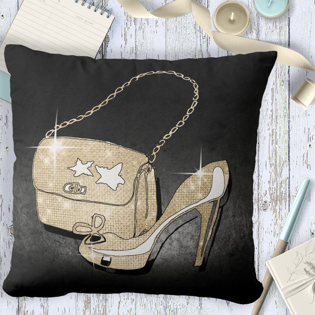 Glitter and Shine Accessories Black/Gold ID675 Cushion (Creator Uploaded)