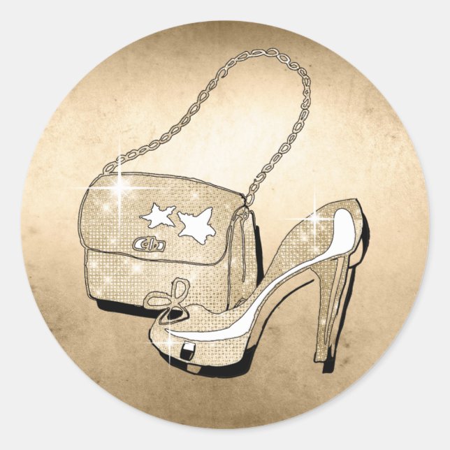 Glitter and Shine Accessories Gold ID675 Classic Round Sticker (Front)