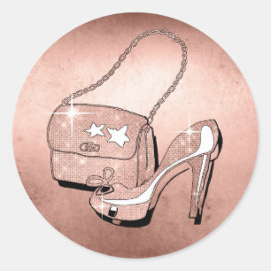 Glitter and Shine Accessories Rose Gold ID675 Classic Round Sticker