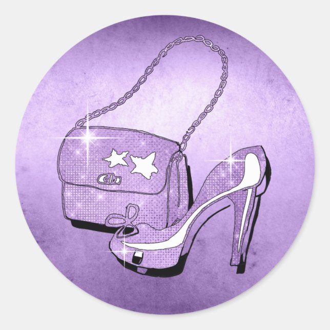 Glitter and Shine Accessories Violet ID675 Classic Round Sticker (Front)