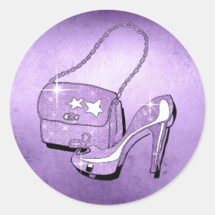 Glitter and Shine Accessories Violet ID675 Classic Round Sticker