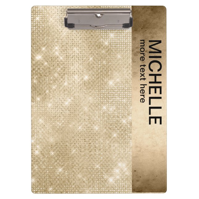 Glitter and Shine Name Gold ID673 Clipboard (Front)