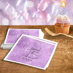 Glitter and Shine Quinceanera V1 Violet ID701 Napkin