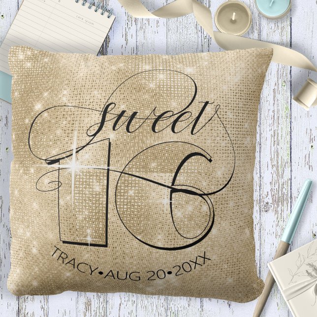 Glitter and Shine Sweet 16 Gold ID675 Cushion (Creator Uploaded)