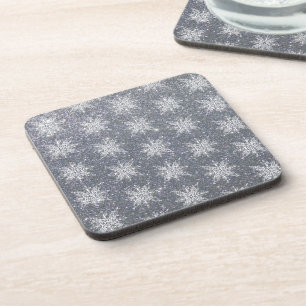 Glitter and snowflakes coaster