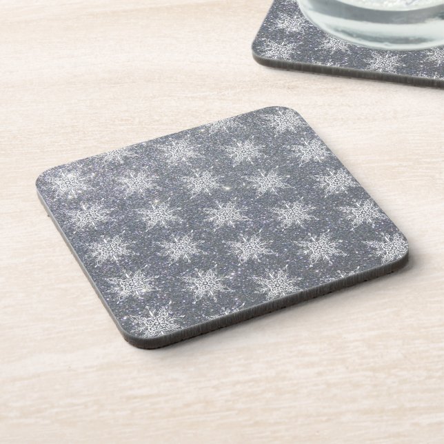Glitter and snowflakes  coaster (Left Side)