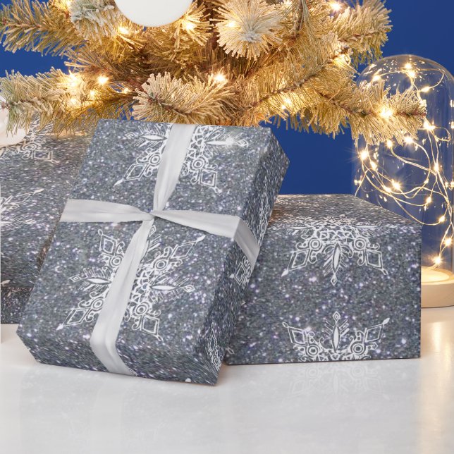 Glitter and snowflakes wrapping paper (Holidays)